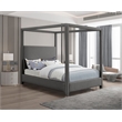 Bowery Hill Contemporary Grey Linen Textured Fabric Full Bed