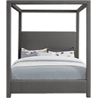 Bowery Hill Contemporary Grey Linen Textured Fabric Full Bed