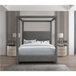Bowery Hill Contemporary Grey Linen Textured Fabric Full Bed