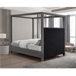 Bowery Hill Contemporary Grey Linen Textured Fabric Full Bed