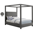 Bowery Hill Contemporary Grey Linen Textured Fabric Full Bed