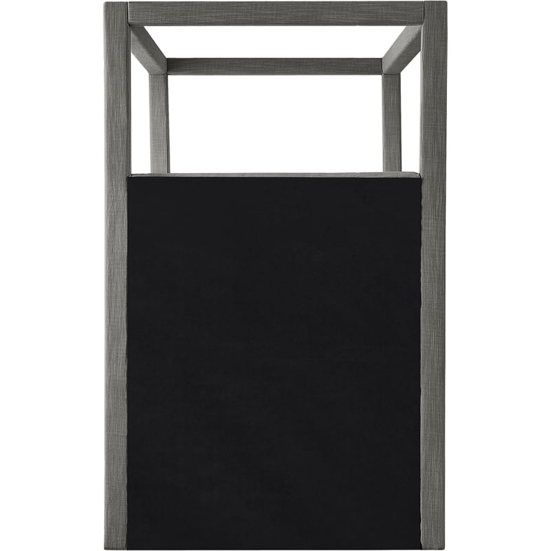 Bowery Hill Contemporary Grey Linen Textured Fabric Twin Bed