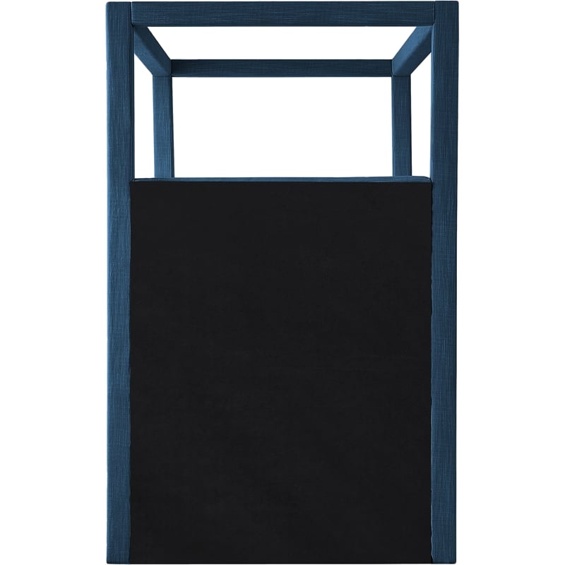 Bowery Hill Contemporary Navy Linen Textured Fabric Twin Bed