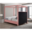 Bowery Hill Contemporary Pink Linen Textured Fabric Full Bed