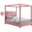 Bowery Hill Contemporary Pink Linen Textured Fabric Full Bed