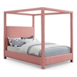 Bowery Hill Contemporary Pink Linen Textured Fabric Full Bed