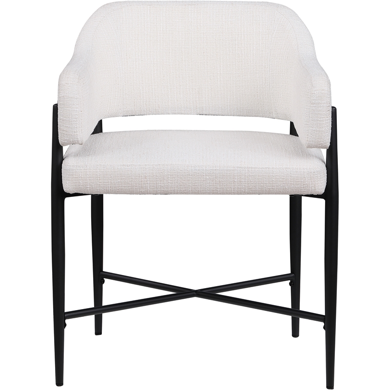 Bowery Hill Contemporary Cream Polyester Dining Chair (Set of 2)