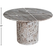 Bowery Hill Contemporary Brown Handcrafted Genuine Marble Dining Table