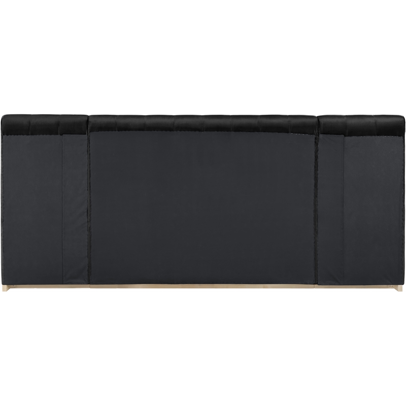 Bowery Hill Contemporary Black Velvet Queen Bed with Added Panels