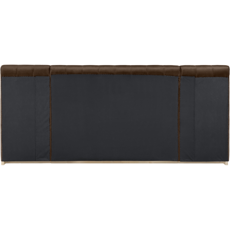 Bowery Hill Contemporary Brown Velvet Queen Bed with Added Panels