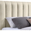 Bowery Hill Contemporary Cream Durable Velvet Queen Fully Slatted Bed