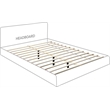 Bowery Hill Contemporary Cream Durable Velvet Queen Fully Slatted Bed