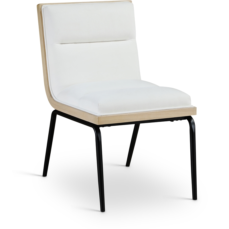 Bowery Hill Contemporary Cream Polyester Dining Chair (Set of 2)