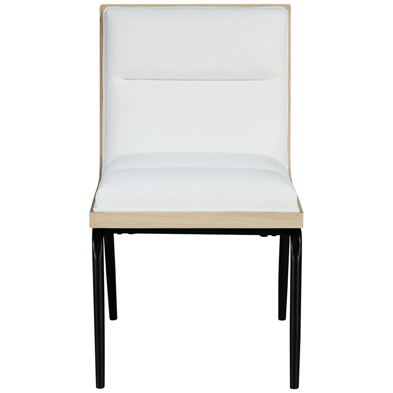 Bowery Hill Contemporary Cream Polyester Dining Chair (Set of 2)
