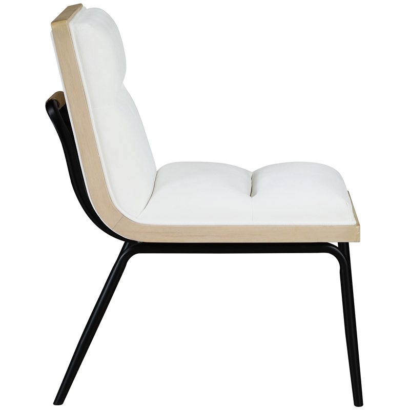 Bowery Hill Contemporary Cream Polyester Dining Chair (Set of 2)
