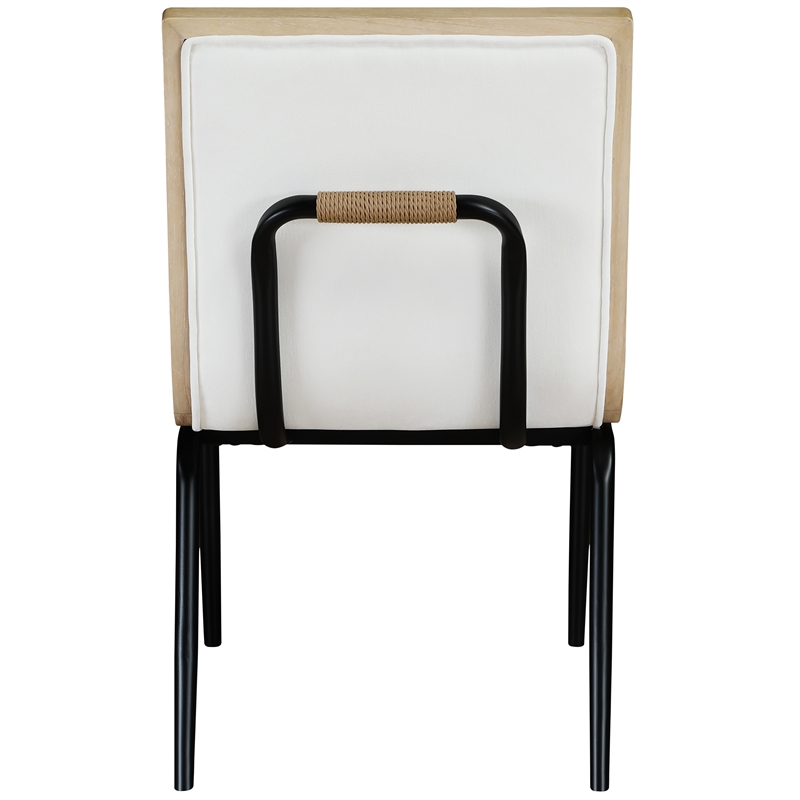 Bowery Hill Contemporary Cream Polyester Dining Chair (Set of 2)