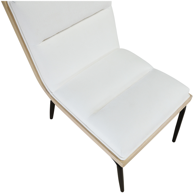 Bowery Hill Contemporary Cream Polyester Dining Chair (Set of 2)