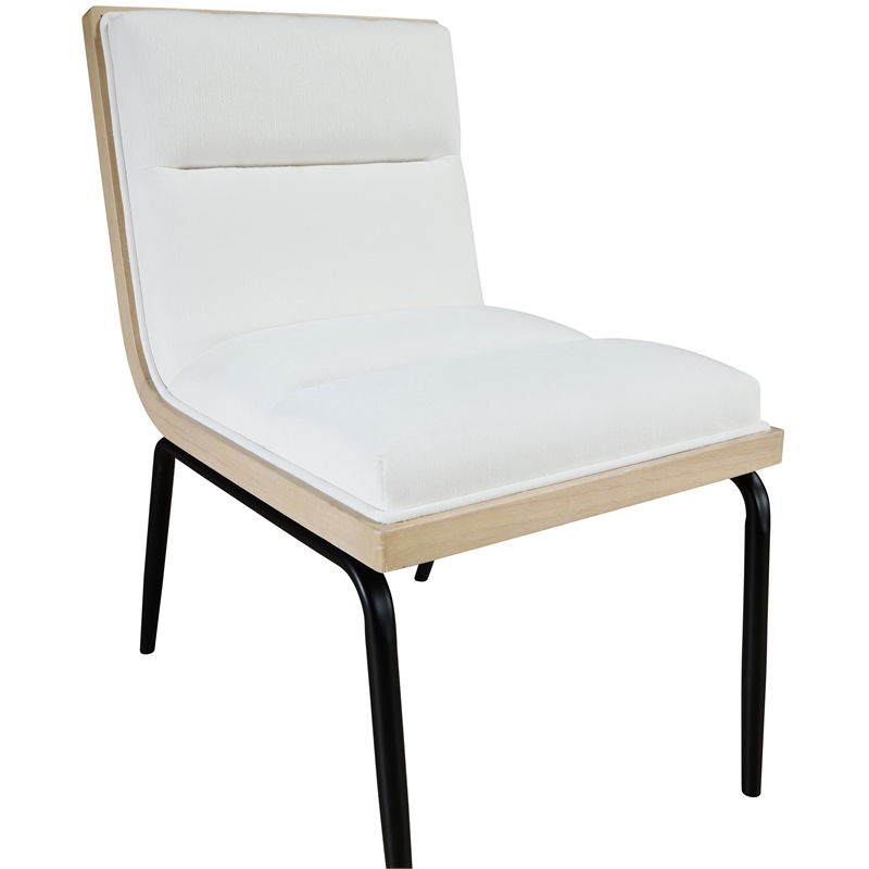 Bowery Hill Contemporary Cream Polyester Dining Chair (Set of 2)