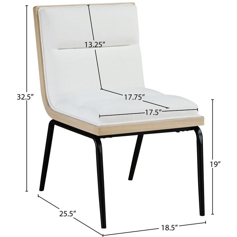 Bowery Hill Contemporary Cream Polyester Dining Chair (Set of 2)