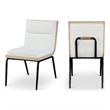 Bowery Hill Contemporary Cream Polyester Dining Chair (Set of 2)