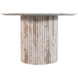 Bowery Hill Contemporary Cream Handcrafted Genuine Marble Dining Table