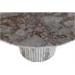 Bowery Hill Contemporary Cream Handcrafted Genuine Marble Dining Table