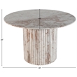 Bowery Hill Contemporary Cream Handcrafted Genuine Marble Dining Table