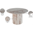 Bowery Hill Contemporary Cream Handcrafted Genuine Marble Dining Table