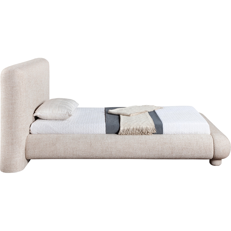Bowery Hill Contemporary Rich Beige Fabric Upholstered Twin Bed