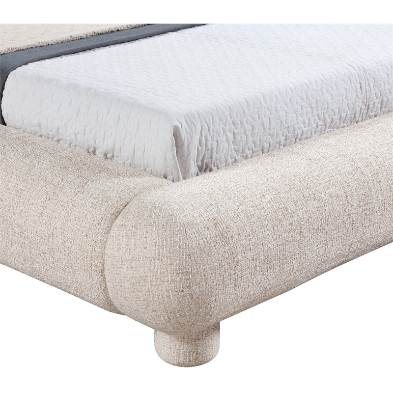 Bowery Hill Contemporary Rich Beige Fabric Upholstered Twin Bed