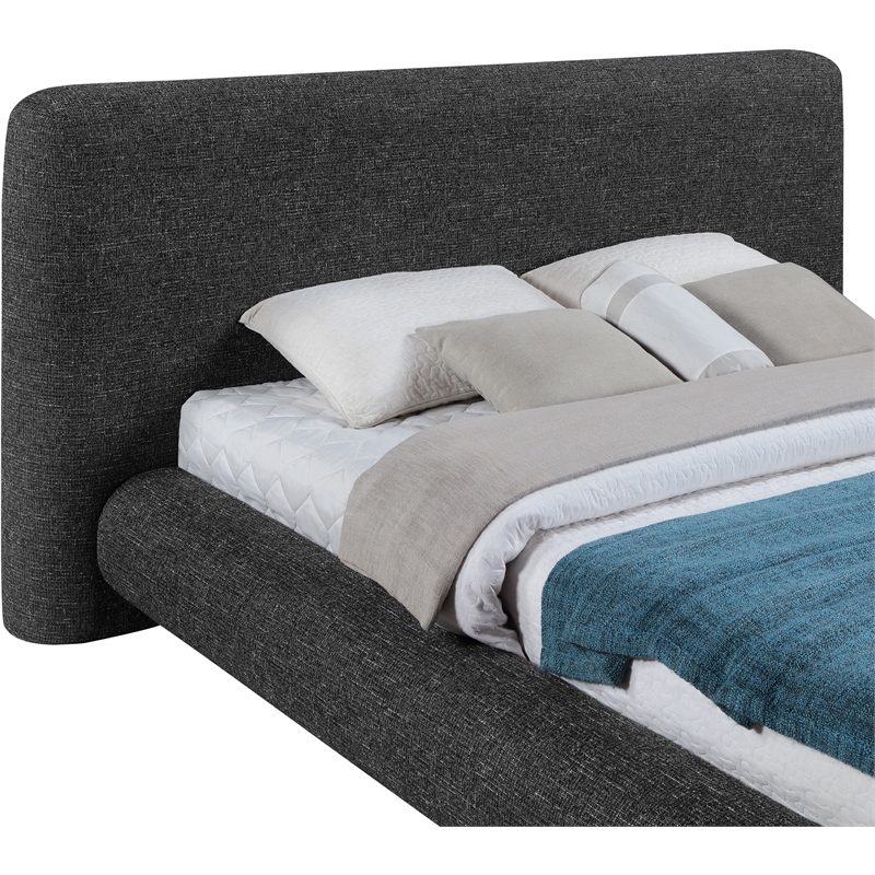 Bowery Hill Contemporary Rich Black Fabric Upholstered Full Bed