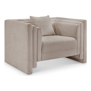 Bowery Hill Contemporary Beige Chenille Fabric Upholstered Chair