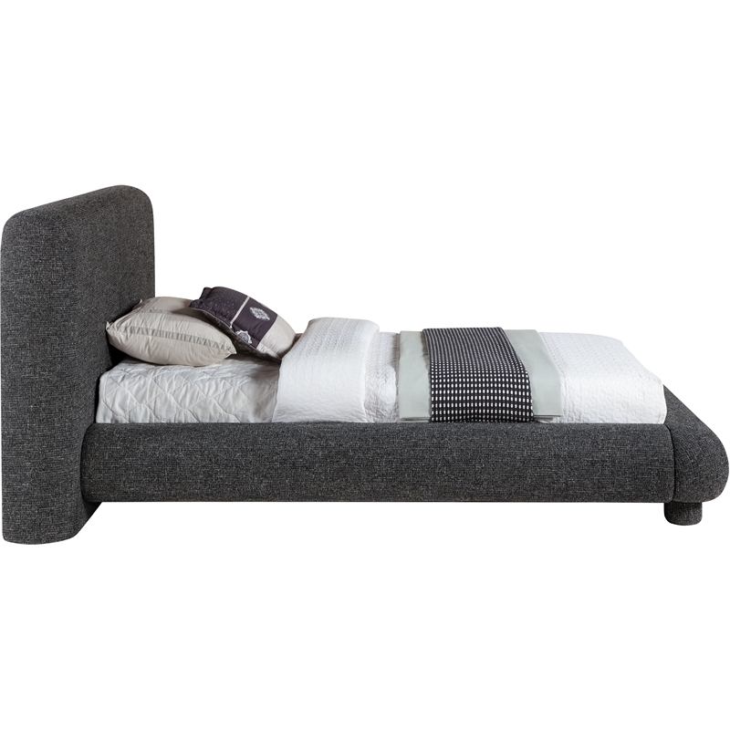 Bowery Hill Contemporary Rich Black Fabric Upholstered Twin Bed