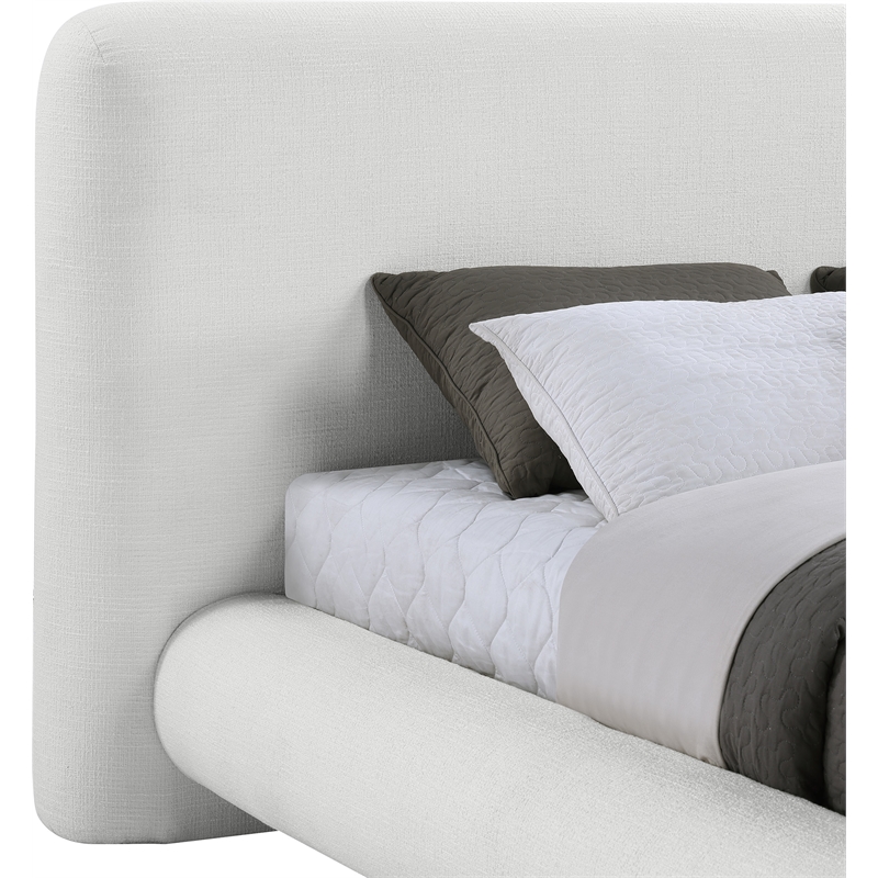Bowery Hill Contemporary Rich Cream Fabric Upholstered Full Bed