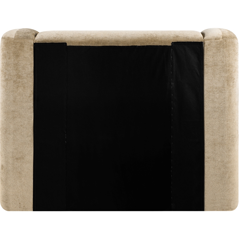 Bowery Hill Contemporary Beige Chenille Fabric Upholstered Twin Bed