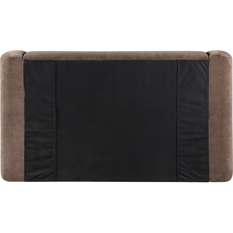 Bowery Hill Contemporary Brown Chenille Fabric Upholstered King Bed