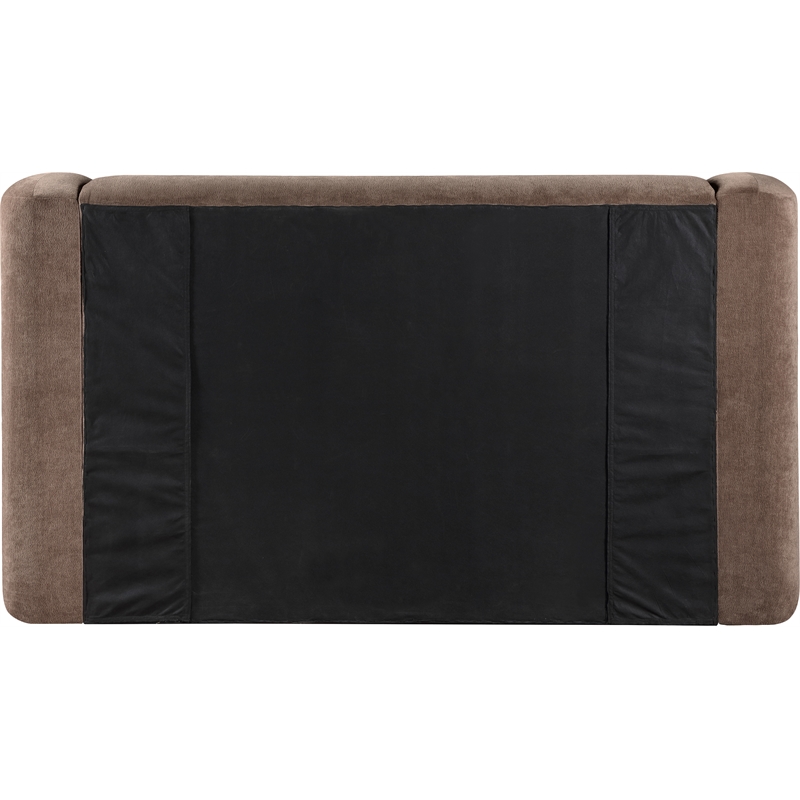 Bowery Hill Contemporary Brown Chenille Fabric Upholstered Queen Bed