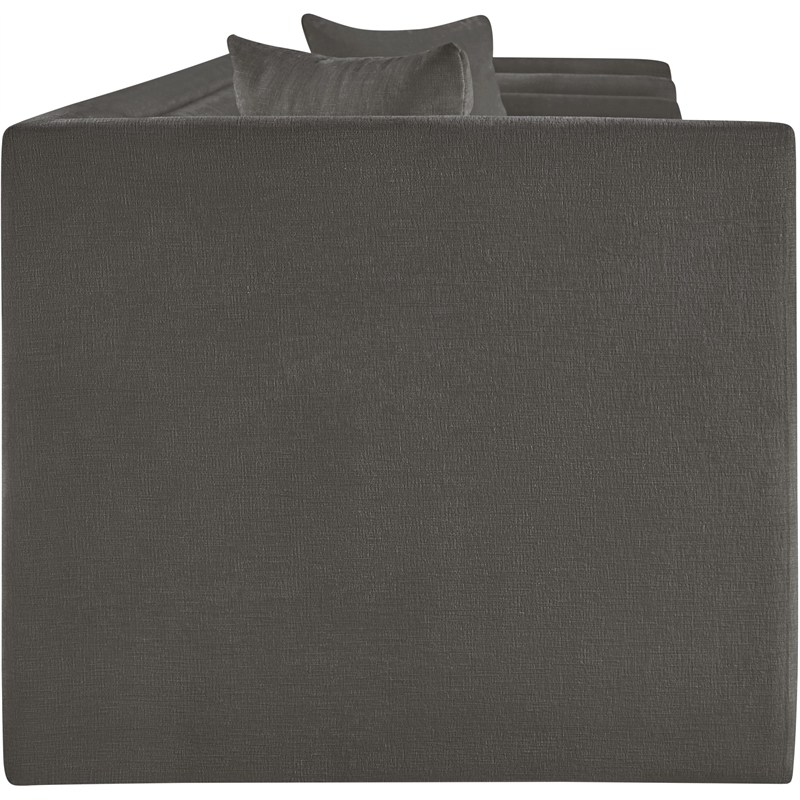Bowery Hill Contemporary Grey Chenille Fabric Upholstered Sofa
