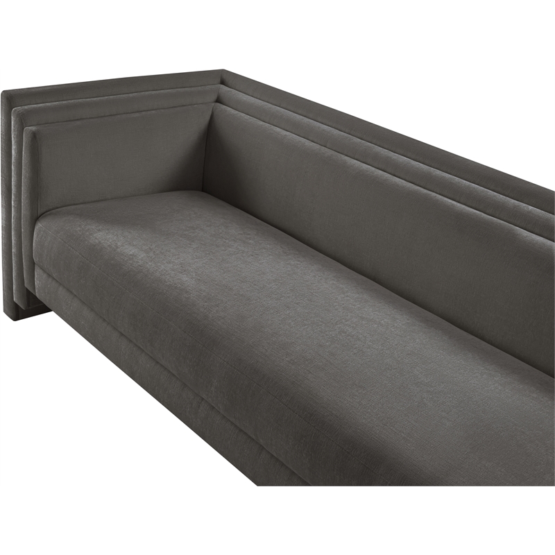 Bowery Hill Contemporary Grey Chenille Fabric Upholstered Sofa