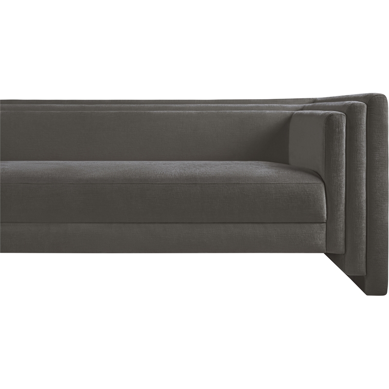 Bowery Hill Contemporary Grey Chenille Fabric Upholstered Sofa