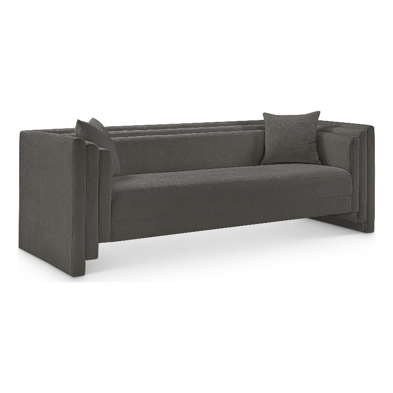 Bowery Hill Contemporary Grey Chenille Fabric Upholstered Sofa