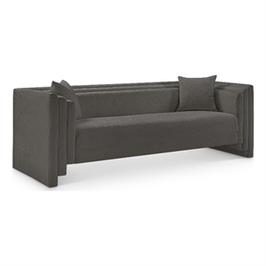 Bowery Hill Contemporary Grey Chenille Fabric Upholstered Sofa
