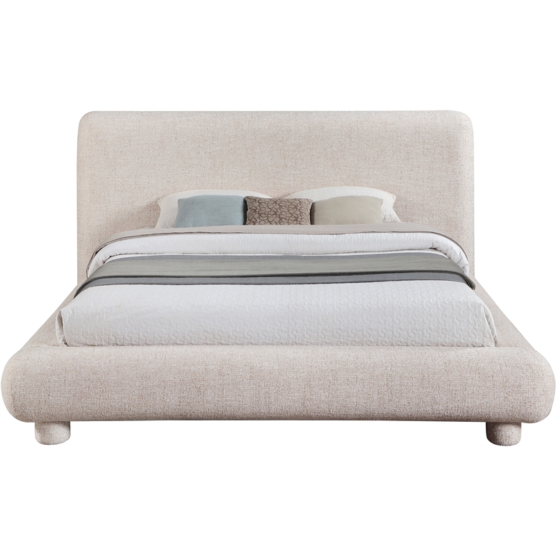 Bowery Hill Contemporary Rich Beige Fabric Upholstered Full Bed