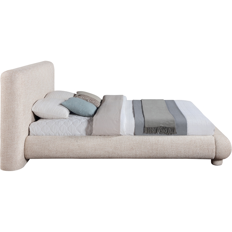 Bowery Hill Contemporary Rich Beige Fabric Upholstered Full Bed
