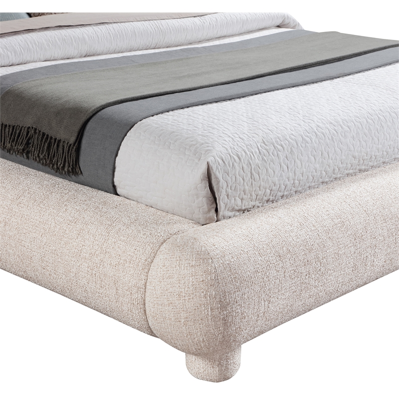 Bowery Hill Contemporary Rich Beige Fabric Upholstered Full Bed
