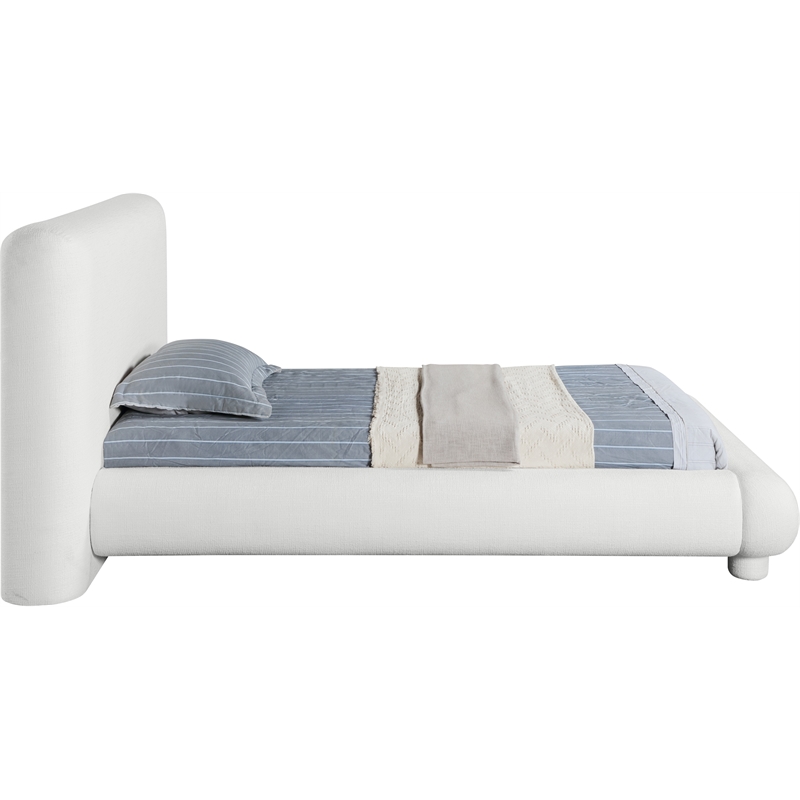 Bowery Hill Contemporary Rich Cream Fabric Upholstered Twin Bed