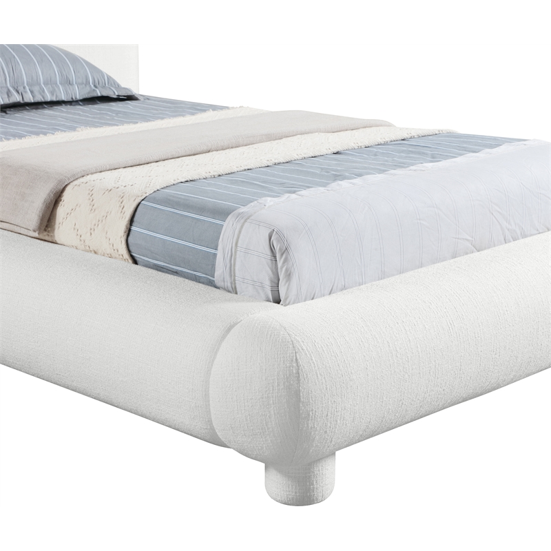 Bowery Hill Contemporary Rich Cream Fabric Upholstered Twin Bed