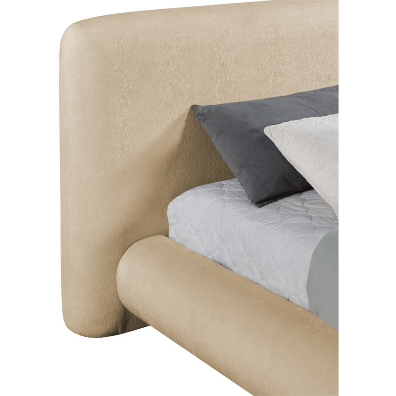 Bowery Hill Contemporary Beige Chenille Fabric Upholstered Full Bed