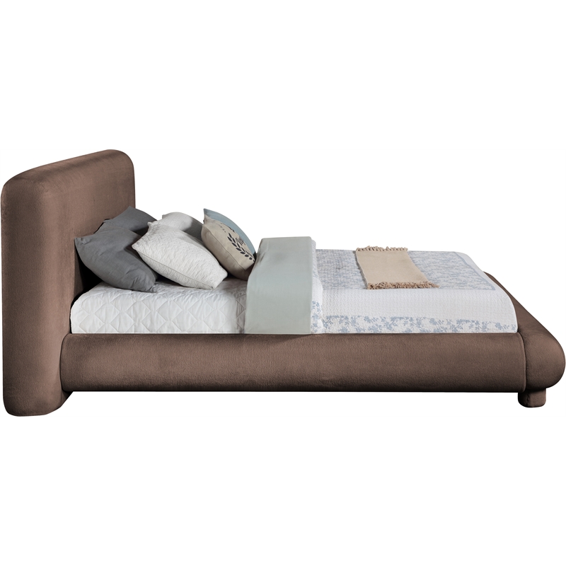 Bowery Hill Contemporary Brown Chenille Fabric Upholstered Full Bed