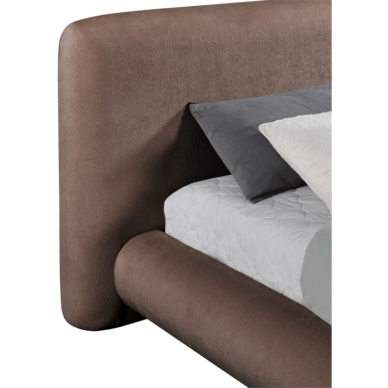 Bowery Hill Contemporary Brown Chenille Fabric Upholstered Full Bed